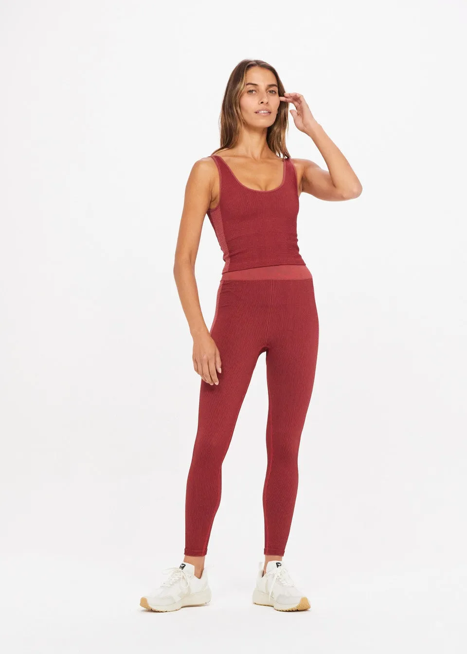 Ribbed Seamless Tess Top, Sangria