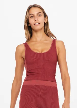 Ribbed Seamless Tess Top, Sangria