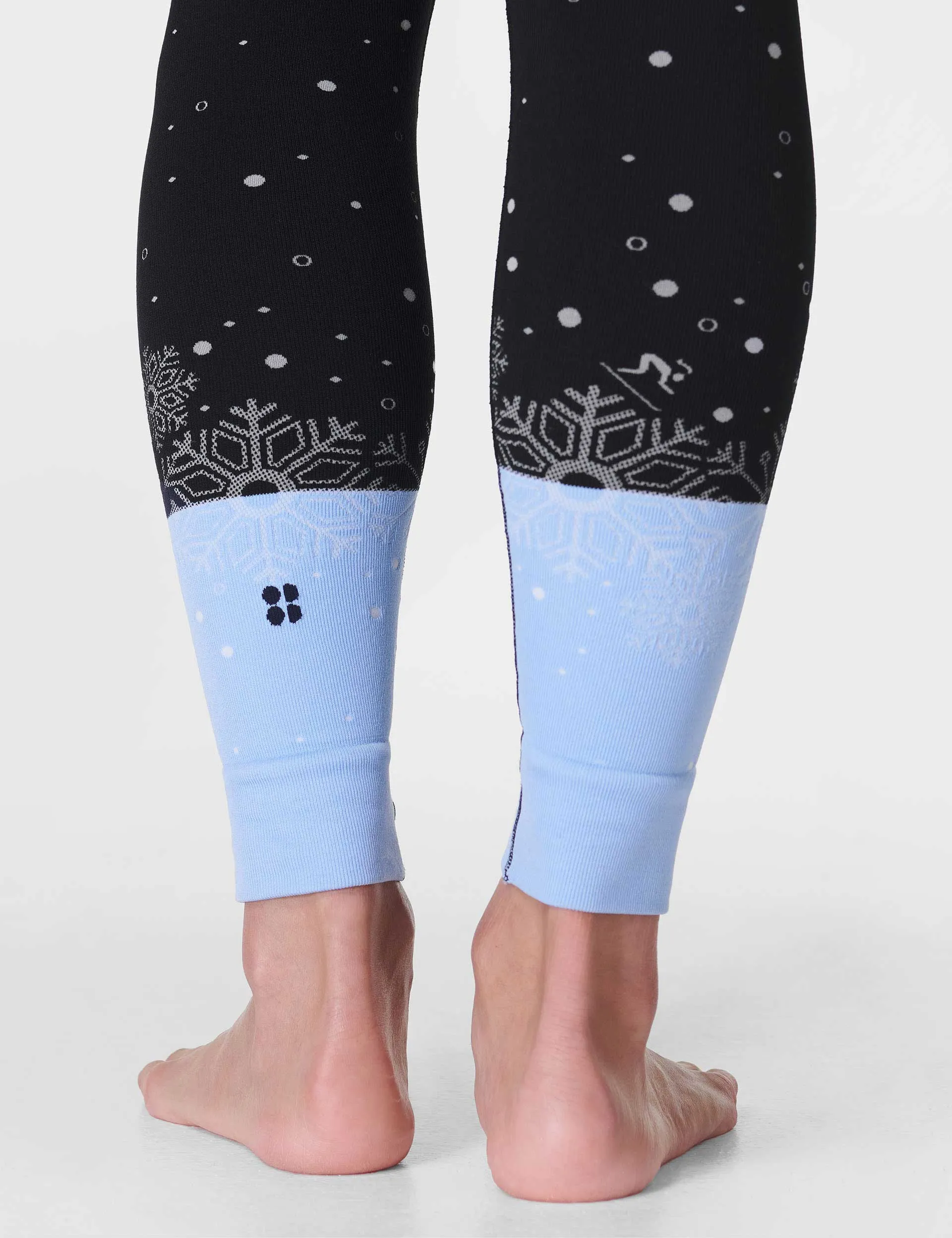 Snowflake Base Layer Legging - Blue Snowflake Jacquard