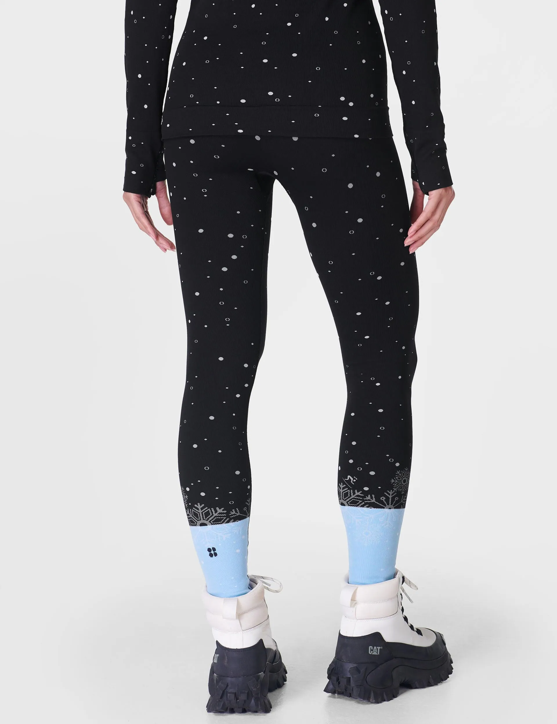 Snowflake Base Layer Legging - Blue Snowflake Jacquard