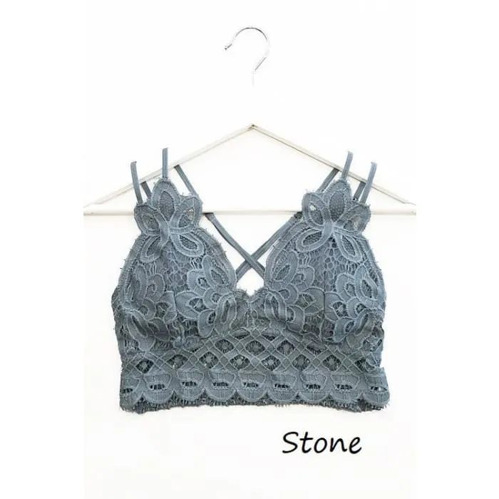 Stone XL/2X Lace Bralette