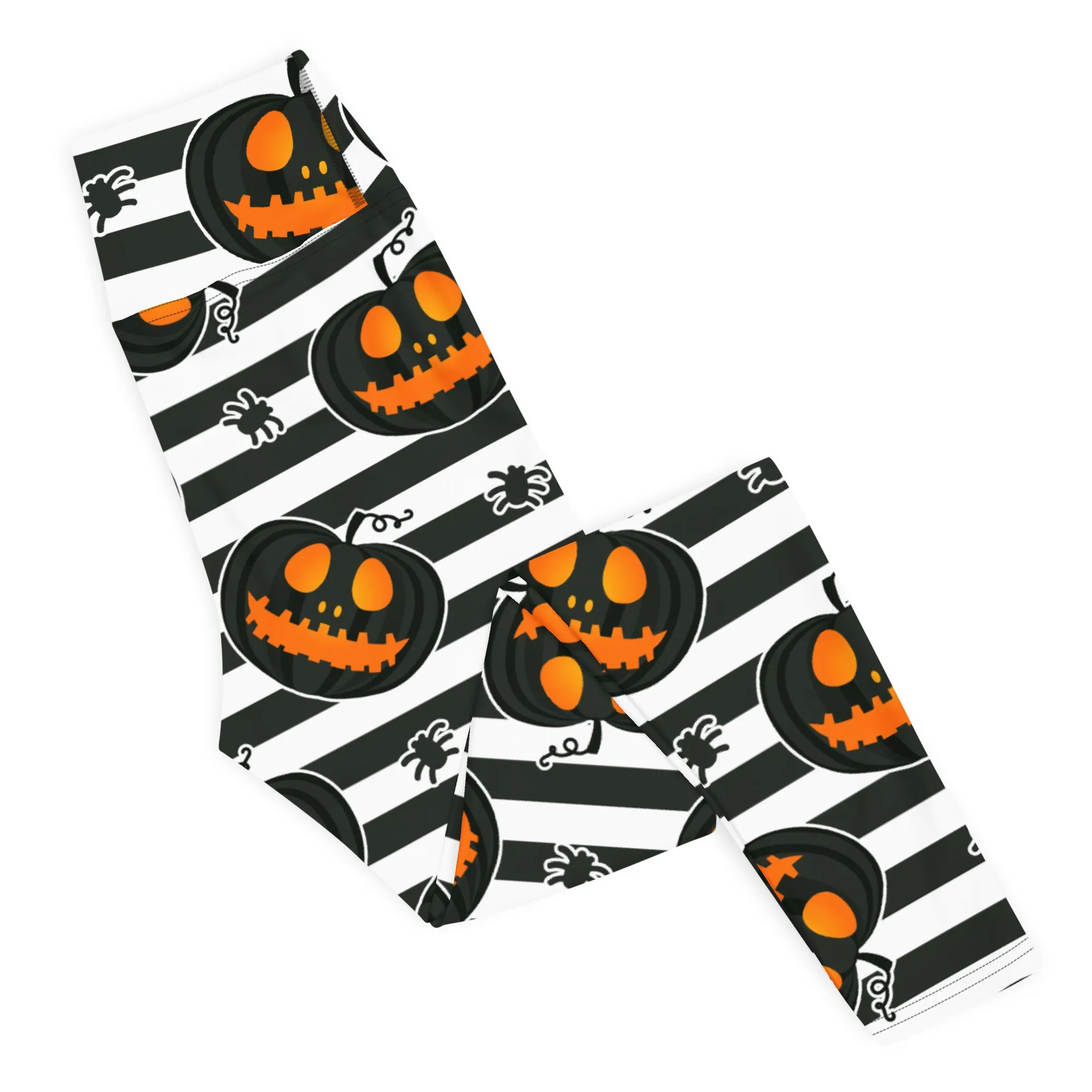 Striped Jack O'lanterns Yoga Leggings