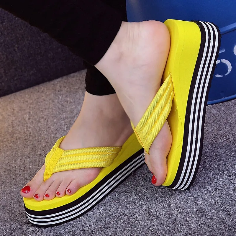 Summer Comfortable Thick Platform Wedge Flip Flops