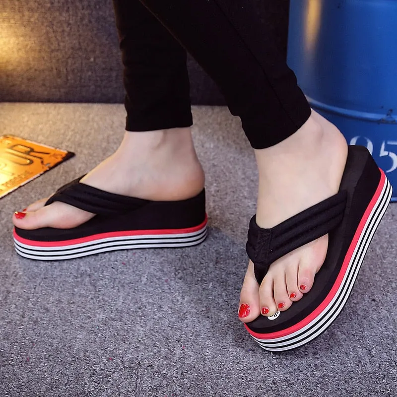 Summer Comfortable Thick Platform Wedge Flip Flops