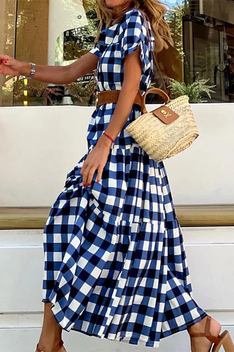 Sweet Elegant Plaid Dresses