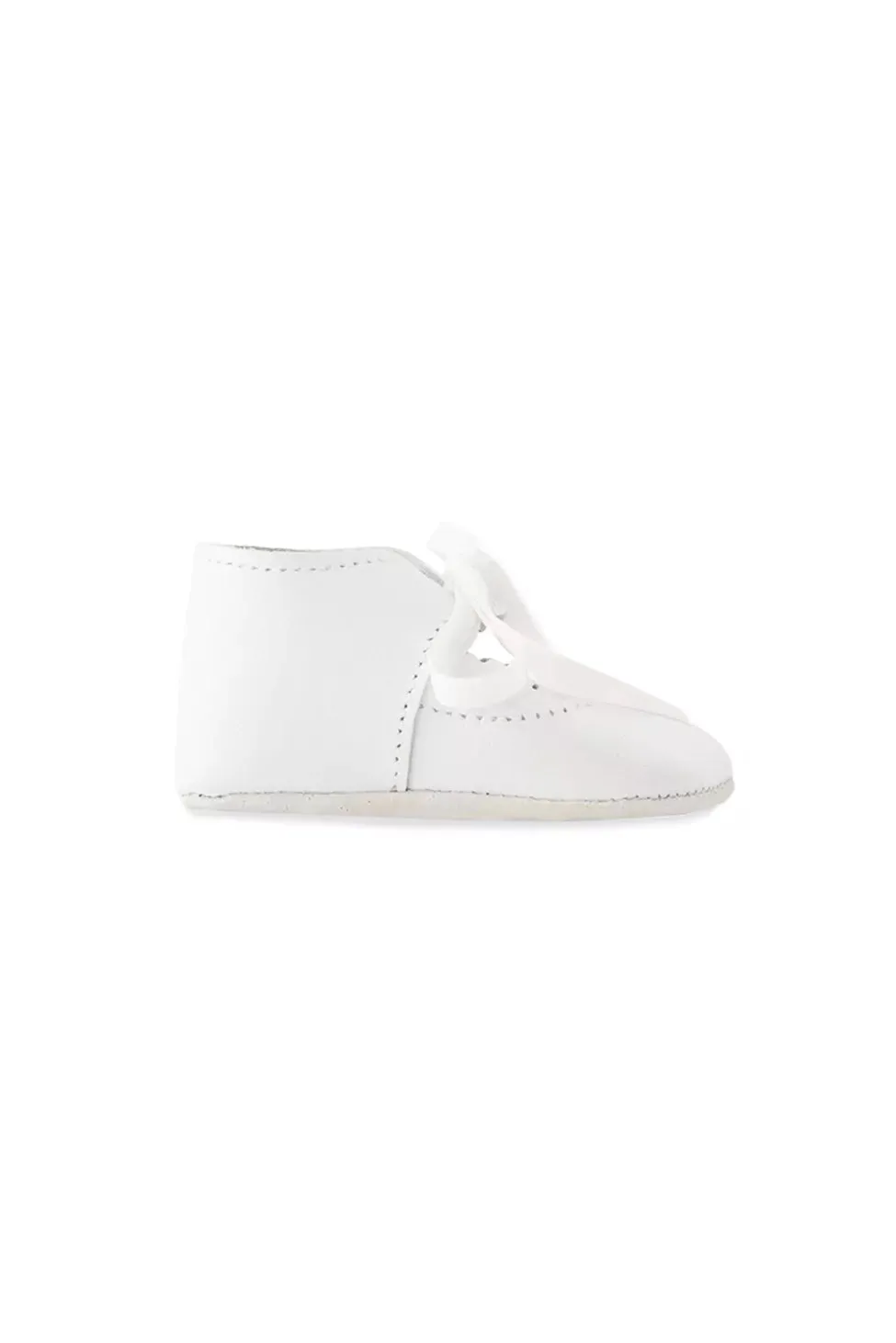 TAR White Leather Baby Mary Jane Crib Shoes