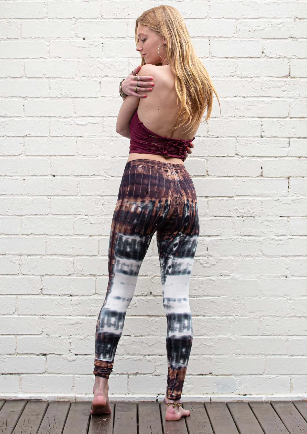 Taupe Ombre Tie Dye Leggings