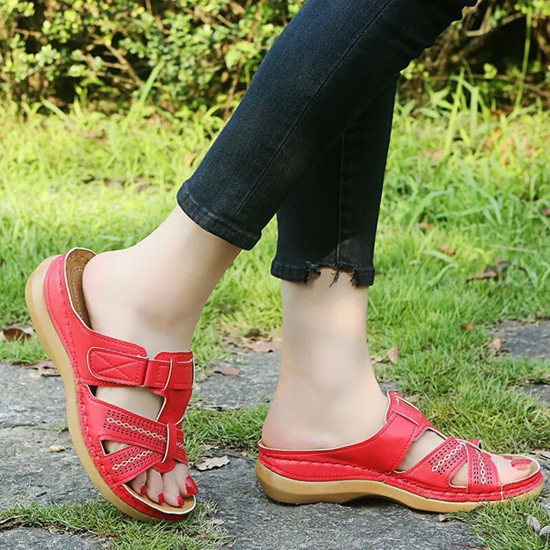 Women Open Toe Orthopaedic Vintage Wedge Sandals