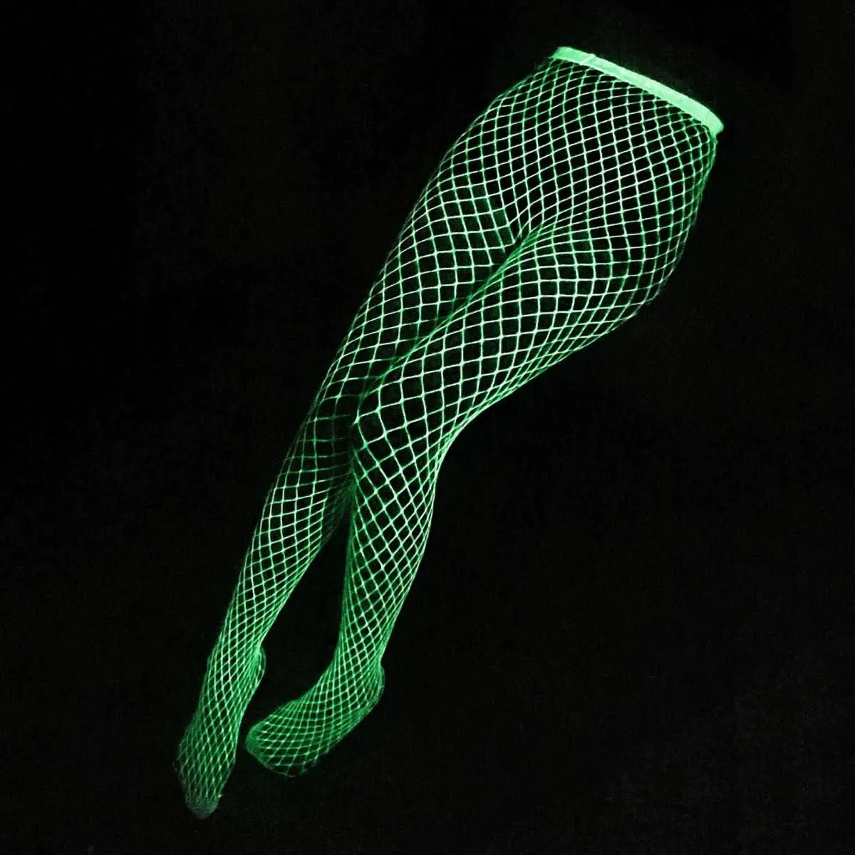 Women's Lingerie, Neon Glowing Cheeky Fishing Hoe Stockings Leggings