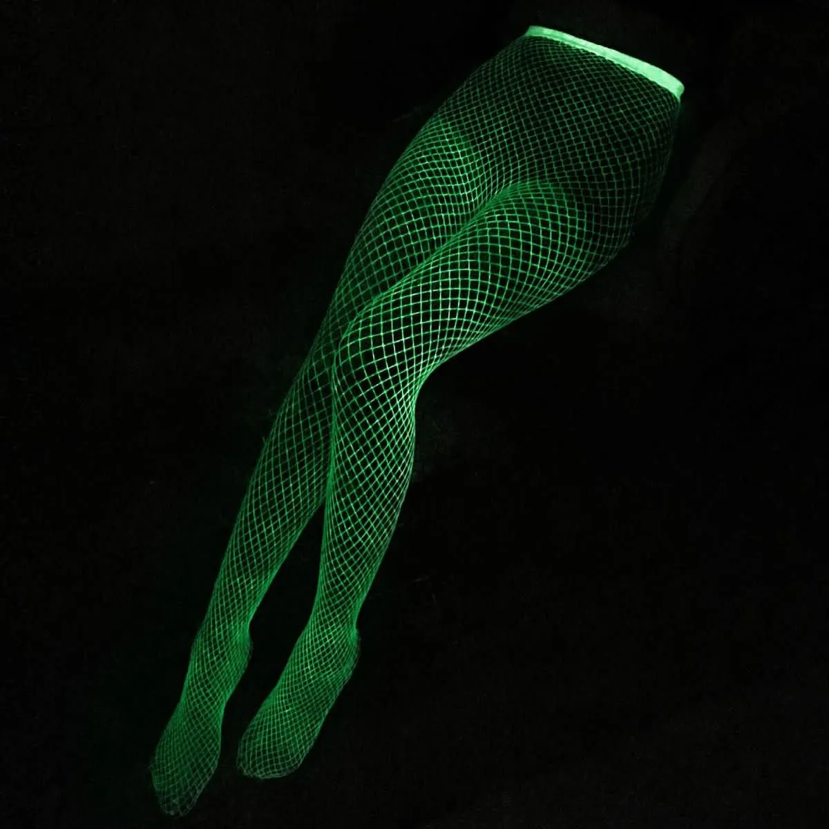 Women's Lingerie, Neon Glowing Cheeky Fishing Hoe Stockings Leggings