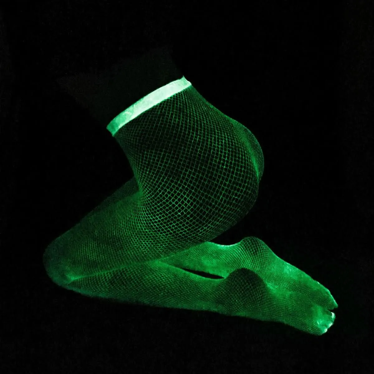 Women's Lingerie, Neon Glowing Cheeky Fishing Hoe Stockings Leggings