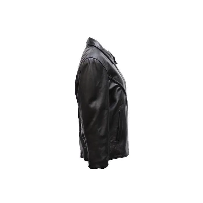 Women's Motorcycle Jacket With Braided Front & Back, LJ249-SS-DL